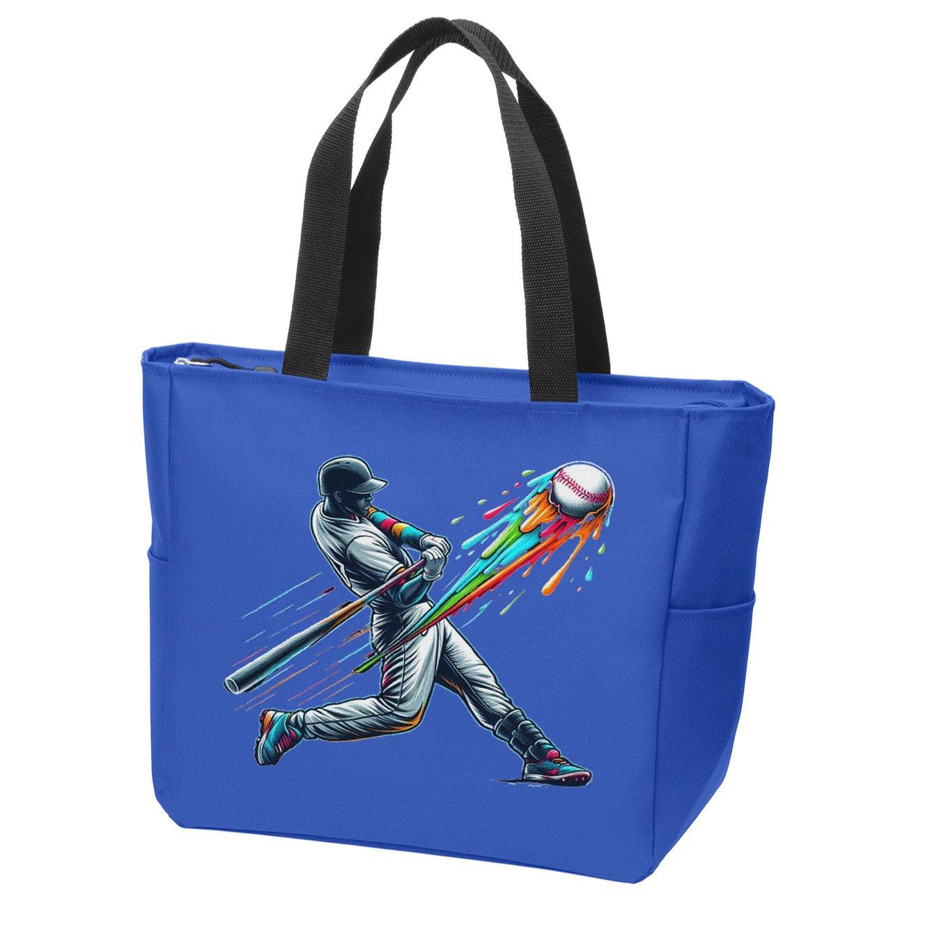 Baseball Player Drip Zip Tote Bag
