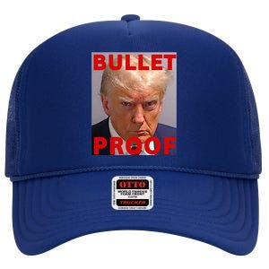 Bullet Proof Donald Trump 2024 Fight Fight Fight Trump Rally High Crown Mesh Back Trucker Hat