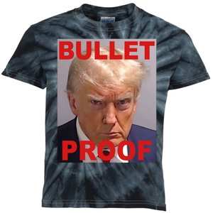 Bullet Proof Donald Trump 2024 Election Strong Kids Tie-Dye T-Shirt