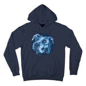 Blue Pitbull Dog Animal Portrait Cute Tall Hoodie