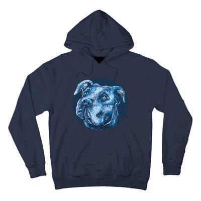 Blue Pitbull Dog Animal Portrait Cute Tall Hoodie