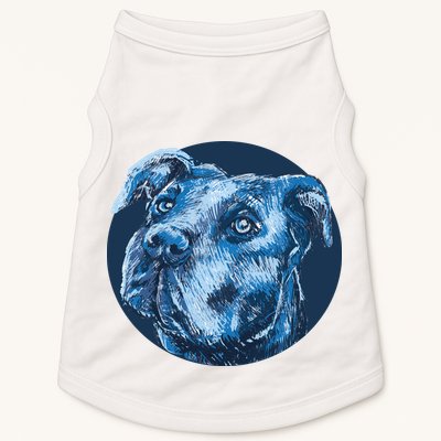Blue Pitbull Dog Animal Portrait Cute Doggie Tank