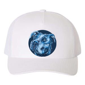 Blue Pitbull Dog Animal Portrait Cute Yupoong Adult 5-Panel Trucker Hat