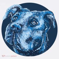 Blue Pitbull Dog Animal Portrait Cute Tall T-Shirt