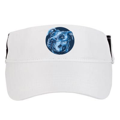 Blue Pitbull Dog Animal Portrait Cute Adult Drive Performance Visor