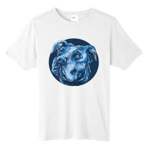 Blue Pitbull Dog Animal Portrait Cute Tall Fusion ChromaSoft Performance T-Shirt