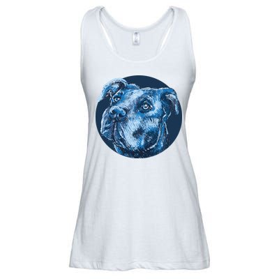 Blue Pitbull Dog Animal Portrait Cute Ladies Essential Flowy Tank