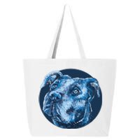 Blue Pitbull Dog Animal Portrait Cute 25L Jumbo Tote