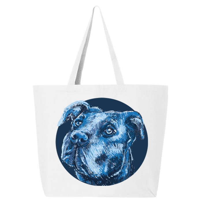 Blue Pitbull Dog Animal Portrait Cute 25L Jumbo Tote