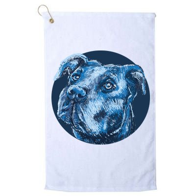 Blue Pitbull Dog Animal Portrait Cute Golf Towel