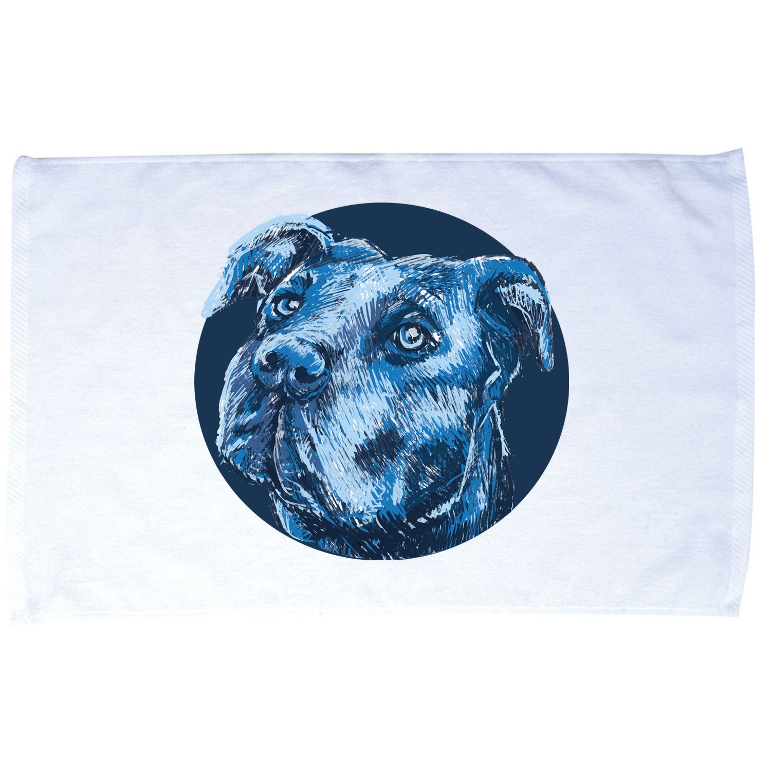 Blue Pitbull Dog Animal Portrait Cute Microfiber Hand Towel