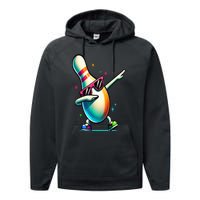 Bowling Pin Dabbing Sunglasses Bowler Player Performance Fleece Hoodie