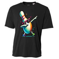 Bowling Pin Dabbing Sunglasses Bowler Player Cooling Performance Crew T-Shirt