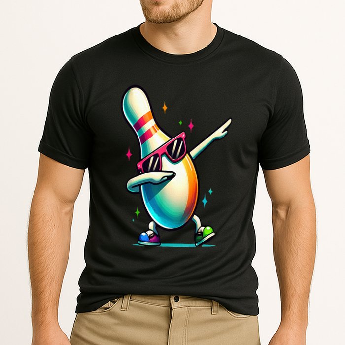 Bowling Pin Dabbing Sunglasses Bowler Player Performance Shirt