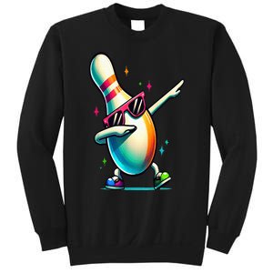 Bowling Pin Dabbing Sunglasses Bowler Player Sweatshirt