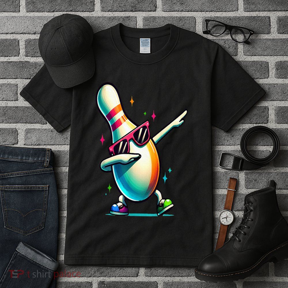 Bowling Pin Dabbing Sunglasses Bowler Player Tall T-Shirt