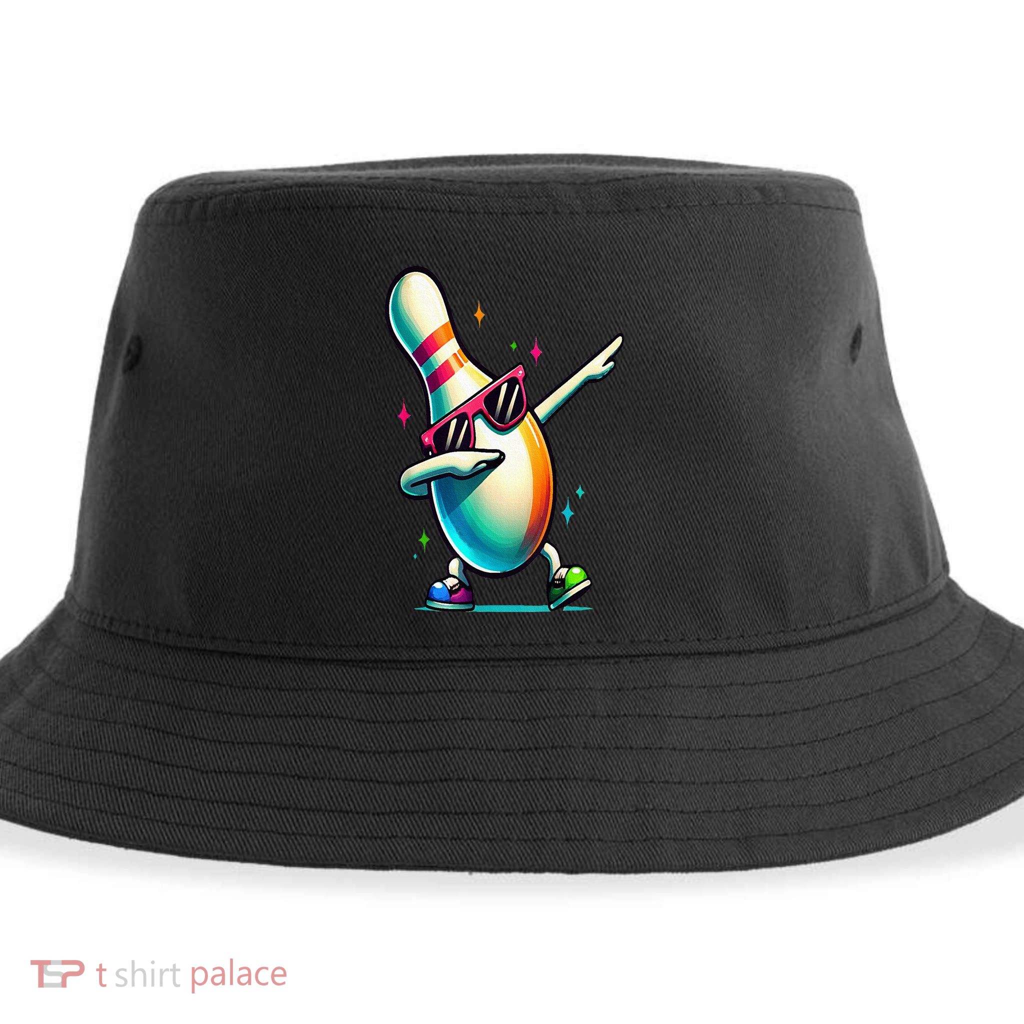 Bowling Pin Dabbing Sunglasses Bowler Player Sustainable Bucket Hat