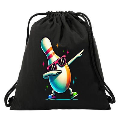 Bowling Pin Dabbing Sunglasses Bowler Player Drawstring Bag