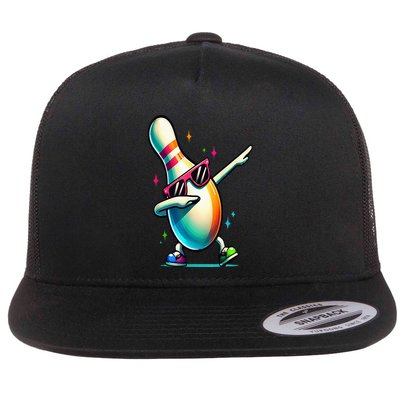 Bowling Pin Dabbing Sunglasses Bowler Player Flatbill Hat