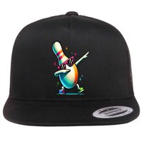 Bowling Pin Dabbing Sunglasses Bowler Player Flat Bill Trucker Hat