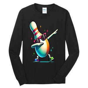 Bowling Pin Dabbing Sunglasses Bowler Player Tall Long Sleeve T-Shirt