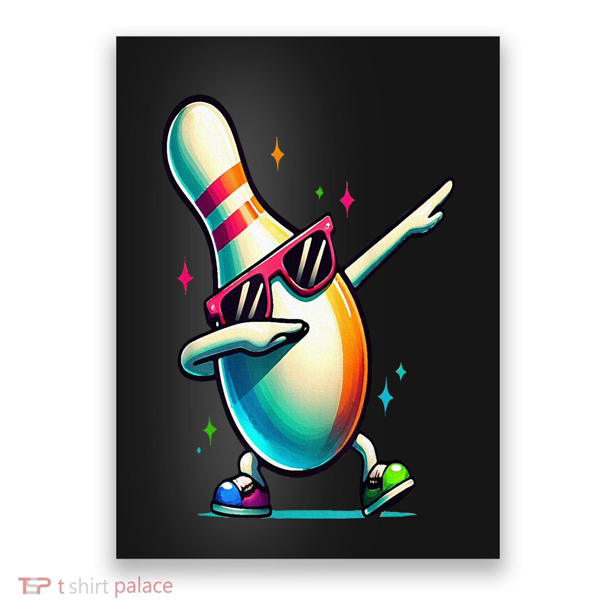 Bowling Pin Dabbing Sunglasses Bowler Player Poster