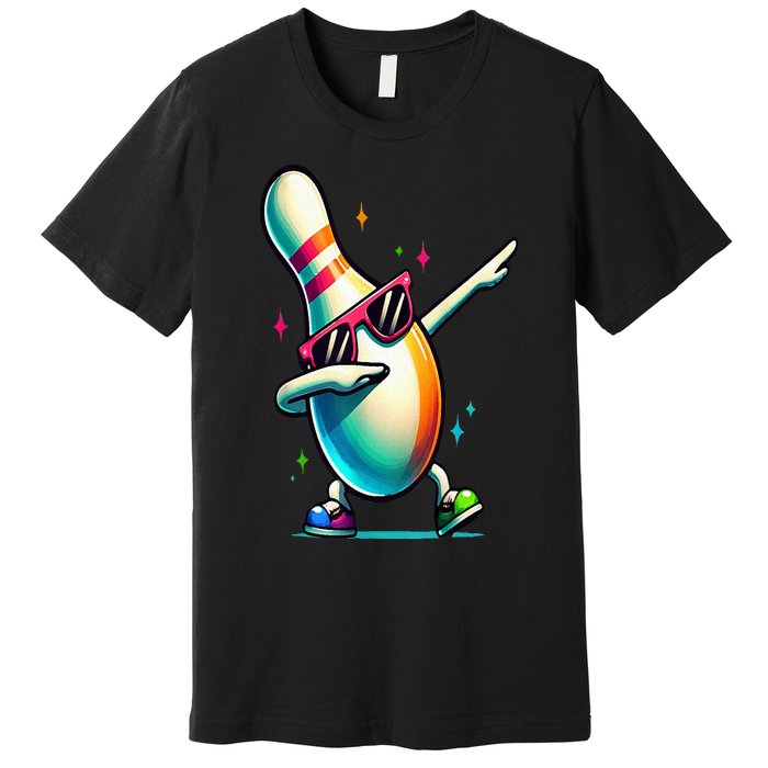 Bowling Pin Dabbing Sunglasses Bowler Player Premium T-Shirt