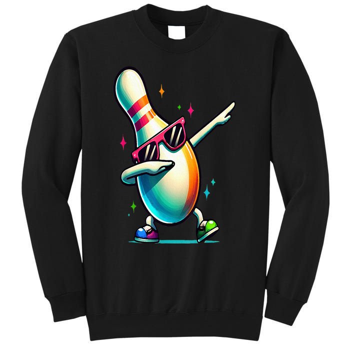 Bowling Pin Dabbing Sunglasses Bowler Player Tall Sweatshirt