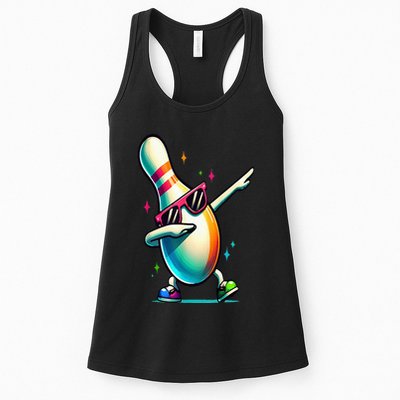 Bowling Pin Dabbing Sunglasses Bowler Player Womens Tank Top