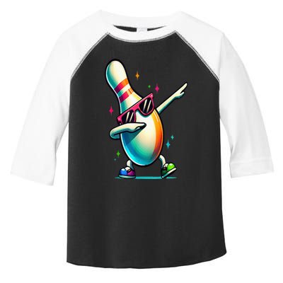 Bowling Pin Dabbing Sunglasses Bowler Player Toddler Fine Jersey T-Shirt