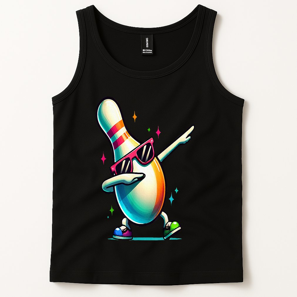 Bowling Pin Dabbing Sunglasses Bowler Player Tank Top