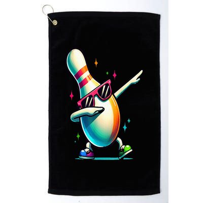 Bowling Pin Dabbing Sunglasses Bowler Player Golf Towel