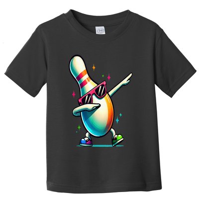 Bowling Pin Dabbing Sunglasses Bowler Player Toddler T-Shirt