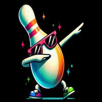 Bowling Pin Dabbing Sunglasses Bowler Player Women's V-Neck T-Shirt