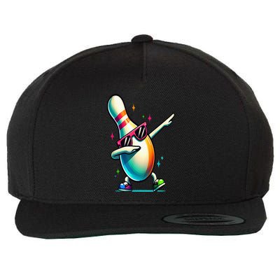 Bowling Pin Dabbing Sunglasses Bowler Player Wool Snapback Cap