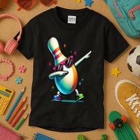 Bowling Pin Dabbing Sunglasses Bowler Player Kids T-Shirt