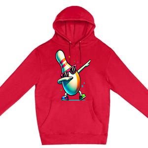 Bowling Pin Dabbing Sunglasses Bowler Player Premium Pullover Hoodie