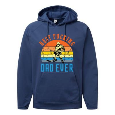 Best Pucking DAD Vintage Retro Fathers Day Gif Performance Fleece Hoodie