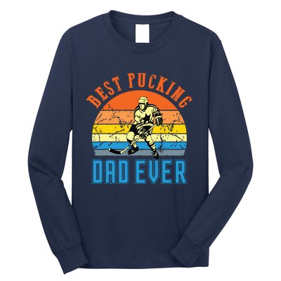 Best Pucking DAD Vintage Retro Fathers Day Gif Long Sleeve Shirt