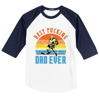 Best Pucking DAD Vintage Retro Fathers Day Gif Baseball Sleeve Shirt