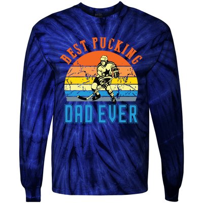 Best Pucking DAD Vintage Retro Fathers Day Gif Tie-Dye Long Sleeve Shirt