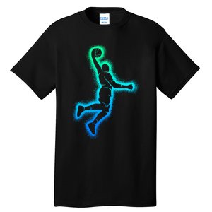 Basketball Player Dunking Bball Enthusiasts And Coaches Tall T-Shirt