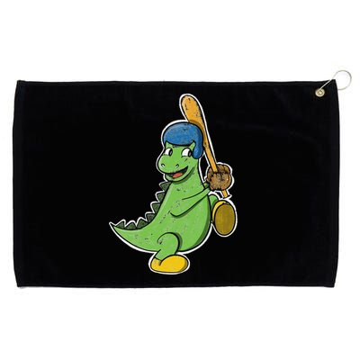 Baseball Player Dinosaur  T Rex Birthday Gift Grommeted Golf Towel