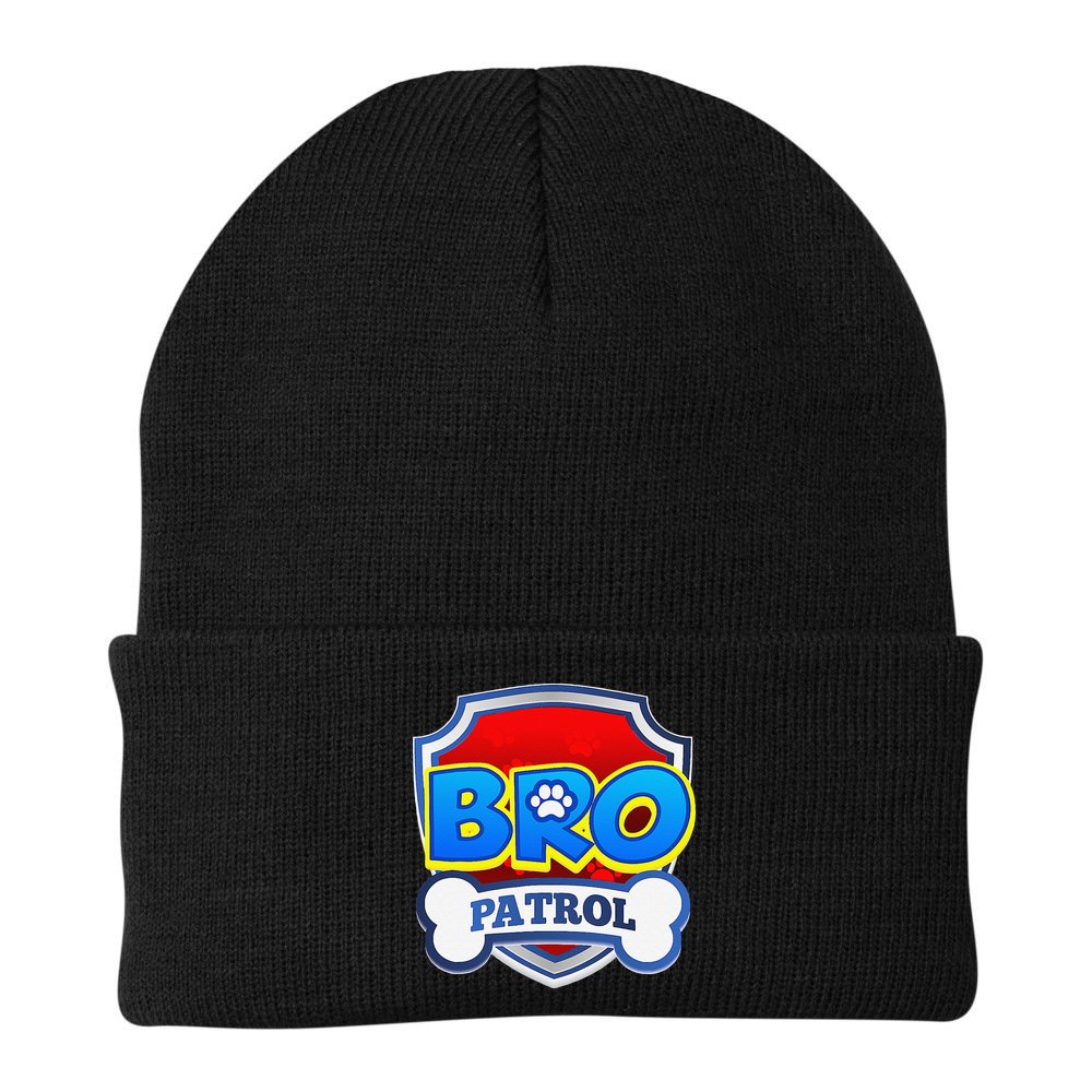 Bro Patrol Dog Funny Gift Birthday Party Beanie