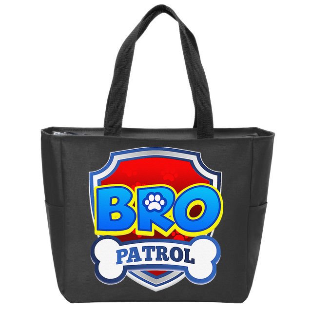 Bro Patrol Dog Funny Gift Birthday Party Zip Tote Bag