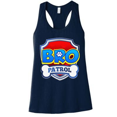 Bro Patrol Dog Funny Gift Birthday Party Women's Racerback Tank