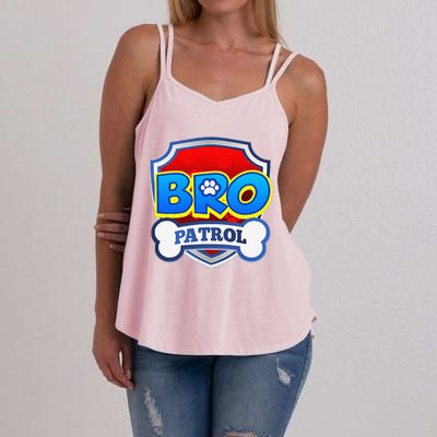 Bro Patrol Dog Funny Gift Birthday Party Women's Strappy Tank