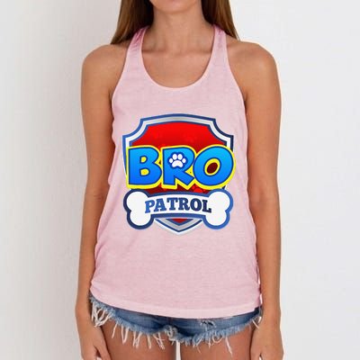 Bro Patrol Dog Funny Gift Birthday Party Women's Knotted Racerback Tank