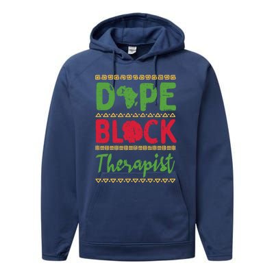 Black Psychologists Dope Black Therapist Gift Performance Fleece Hoodie