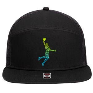 Basketball Players Dunking 7 Panel Mesh Trucker Snapback Hat